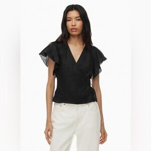 Aritzia Wilfred Rosebery Linen Blouse Black